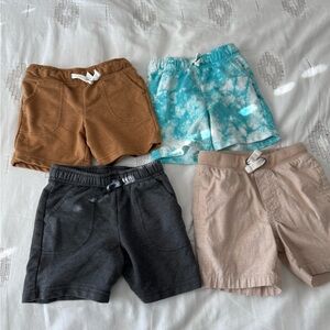 Cat & Jack Set of Four Kids' Shorts 2T in Brown, Blue, Black, and Tan